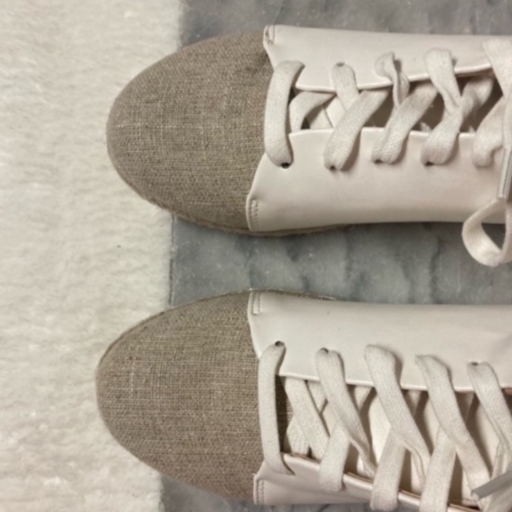Matt & Nat Lace Up Shoes MAIA Size 8 Vegan Espadrille Runners Cream Leather - Picture 3 of 10